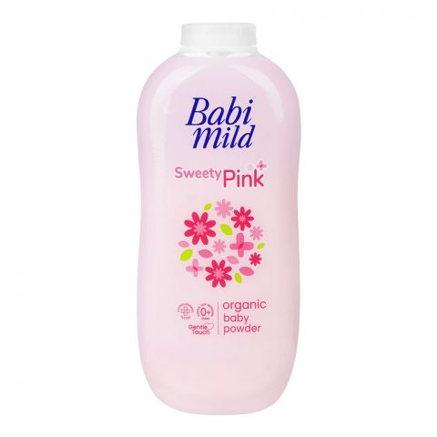 Babi Mild Sweety Pink Organic Baby Powder, Gentle For Newborn/0+ Years, Hypoallergenic Tested, 350g