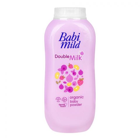 Babi Mild Double Milk Organic Baby Powder, Gentle For Newborn/0+ Years, Hypoallergenic Tested, 160g