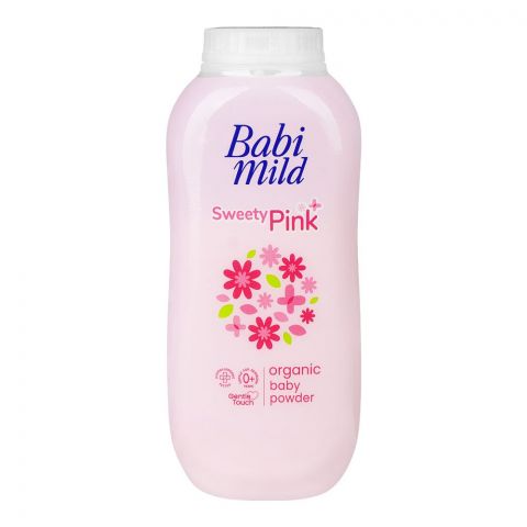 Babi Mild Sweety Pink Organic Baby Powder, Gentle For Newborn/0+ Years, Hypoallergenic Tested, 160g