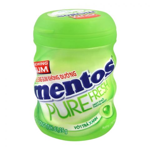 Mentos Pure Fresh Chewing Gum, Lime Mint, Bottle, 61.25g