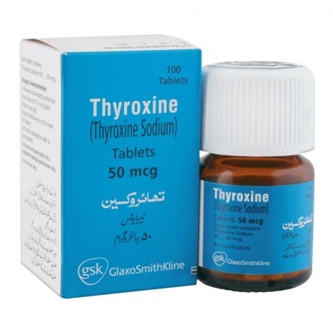 GSK Thyroxine Tablet, 50mcg, 100-Pack