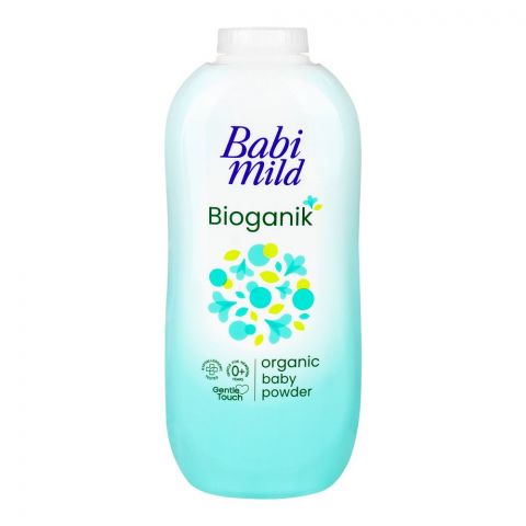 Babi Mild Bioganik Organic Baby Powder, Gentle For Newborn/0+ Years, Hypoallergenic Tested, 350g