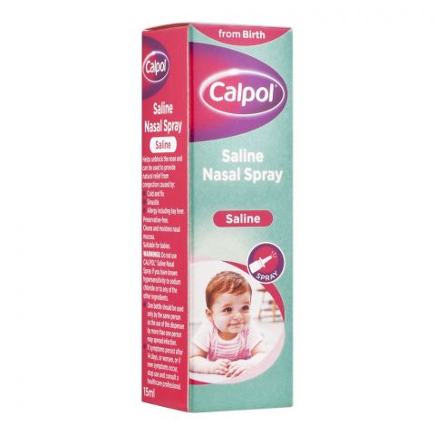 Johnson & Johnson Calpol Saline Nasal Spray, From Birth, 15ml