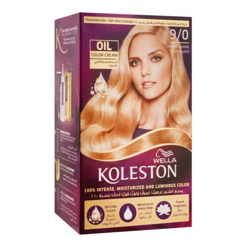 Wella Koleston Oil Color Cream Kit, 9/0 Lightest Blonde