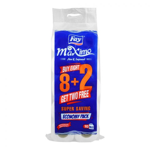 Fay Maximo Toilet Roll, 8+2 Economy Pack