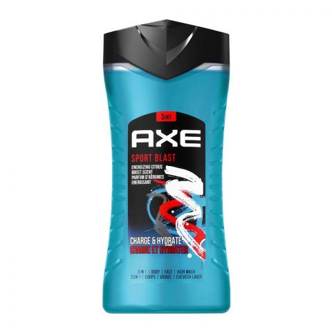 Axe Sport Blast Energizing Citrus Boost Scent, 3in1 Shower Gel, 250ml