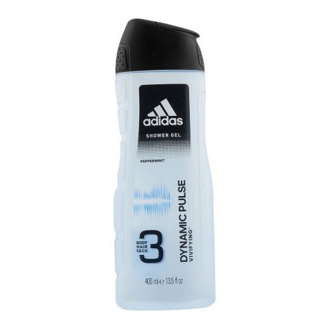 Adidas Dynamic Pulse Vivifying Face, Hair & Body Shower Gel, 400ml