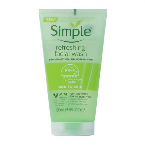 Simple Kind To Skin Refreshing Facial Wash Gel, Soap Free, 150ml