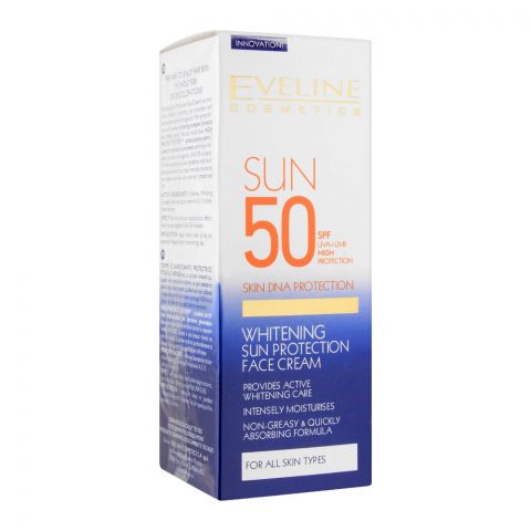 Eveline Sun Whitening Sun Protection Face Cream, SPF 50, All Skin Types, 50ml