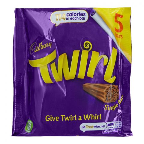 Cadbury Twirl Chocolate, 5 x 21.5 (107.5g)