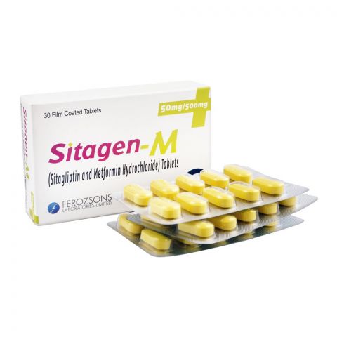 Ferozsons Laboratories Sitagen-M Tablet, 50mg/500mg, 30-Pack