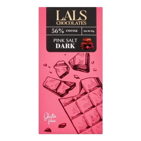 Lals Chocolate 56% Cocoa Pink Salt Gluten Free, 85g
