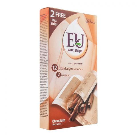 EU Chocolate Sensation Wax Strips, Arms, Legs And Body, For All Skin Types, 10+2 Pack