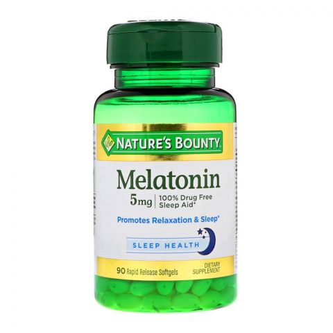 Nature's Bounty Melatonin, 5mg, 90 Softgels, Dietary Supplement