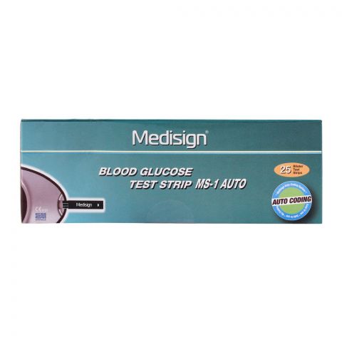 Medisign Blood Glucose Test Strips, 25 Count, MS-1 Auto