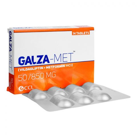 CCL Pharmaceuticals Galza-Met Tablet, 50/850mg, 14 Tablets