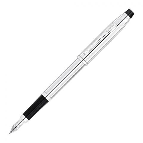 Cross Century II Lustrous Chrome Fountain Pen with Stainless Steel, Medium Tip, 3509-MS