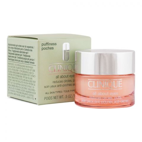 Clinique All About Eyes, Reduces Circles, Puffs & Anti-Carnes, For All Skin Types, 15ml
