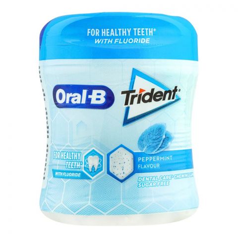 Trident Oral-B Dental Care Chewing Gum, Peppermint Jar, 68g
