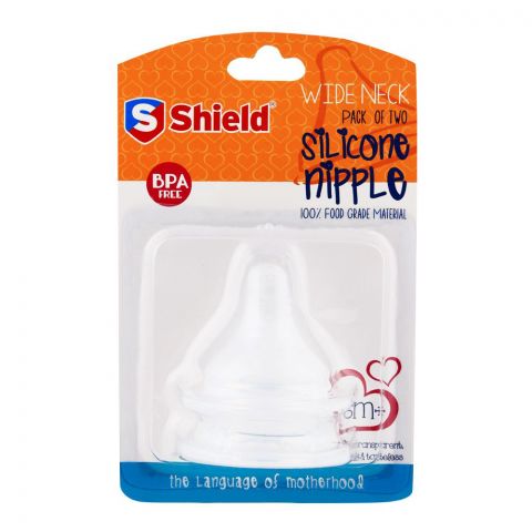 Shield Wide Neck Silicone Nipple 2-Pack
