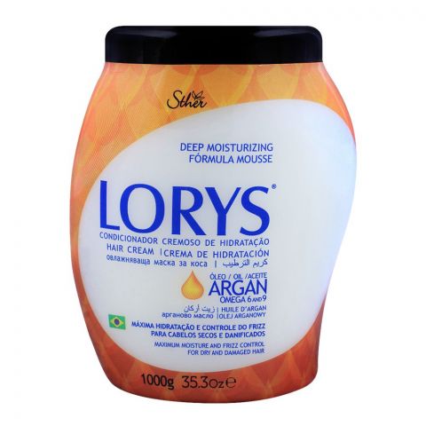 Lorys Argan Oil Omega 6 & 9 Hair Cream, For Dry & Damaged Hair, 1000g