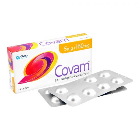Getz Pharma Covam Tablet, 5mg + 160mg, 14-Pack