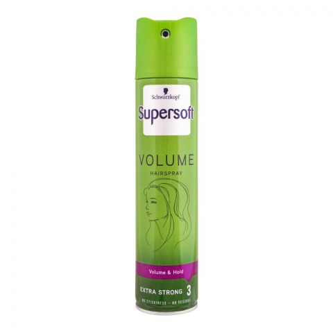 Schwarzkopf Supersoft Volume & Hold Extra Strong 3 Hair Spray, 250ml