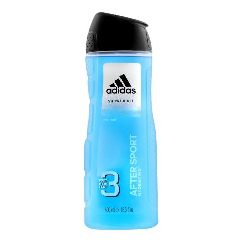 Adidas After Sport Hydrating Face, Hair & Body Shower Gel, 400ml