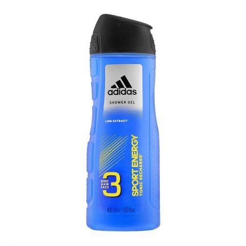 Adidas Sport Energy Tonic Recharge Face, Hair & Body Shower Gel, 400ml