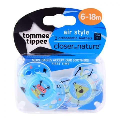 Tommee Tippee Air Style 2-Pack Soother 6-18m (Blue) - 433378