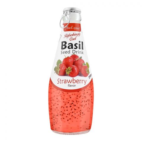 Italiano Strawberry Flavor Basil Seed Drink, 290ml
