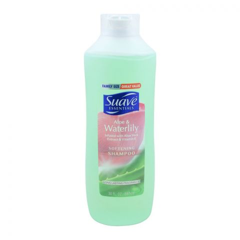 Suave Essentials Aloe & Waterlily Softening Shampoo, 887ml