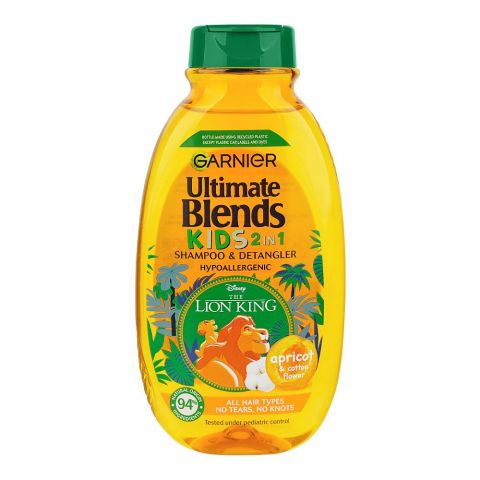 Garnier Ultimate Blends Kids Apricot & Cotton Flower 2in1 Shampoo & Detangler, 250ml