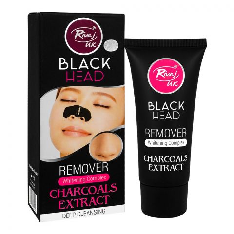 Rivaj Black Head Remover, Whitening Complex, Charcoal Extract Mask, Deep Cleansing, 50ml