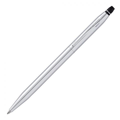 Cross Click Chrome Ballpoint Pen With Chrome Appointments, Black Medium Tip, AT0622-101