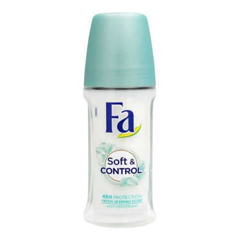 Fa 48H Protection Soft & Control Fresh Jasmine Scent Roll-On Deodorant, For Women, 50ml