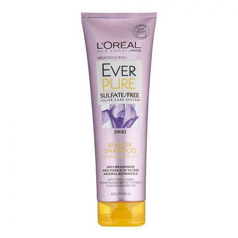 L'Oreal Paris Ever Pure Iris Blonde Shampoo, Sulfate Free, Color Care System, 250ml