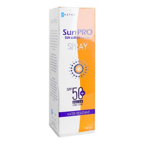 Mazton SunPro Sun Screen Lotion Spray Spf50+, PA+++, Water Resistant, 100ml