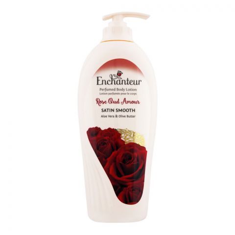 Enchanteur Rose Oud Amour Moisture Silk Perfumed Body Lotion, Aloe Vera & Olive Butter, 500ml