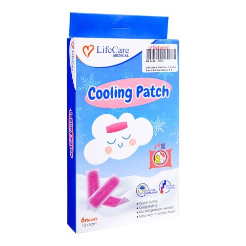 LifeCare Medical Cooling Patch, Soft Gel Sheets, 12X5cm, 6-Pack