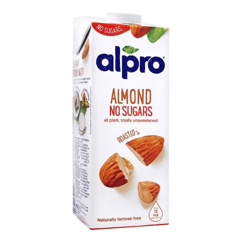 Alpro Roasted Almond Plant Based Milk Drink, No Sugars, 1 Liter