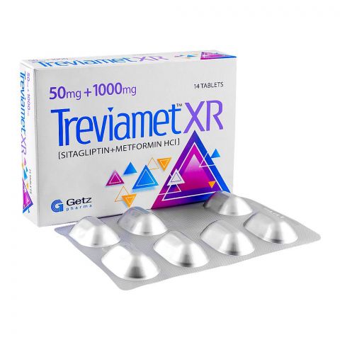 Getz Pharma Treviamet XR Tablet, 50mg+1000mg, 14-Pack