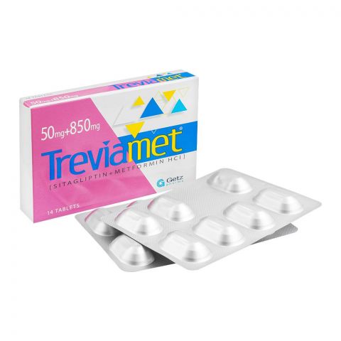 Getz Pharma Treviamet Tablet, 50mg + 850mg, 14-Pack