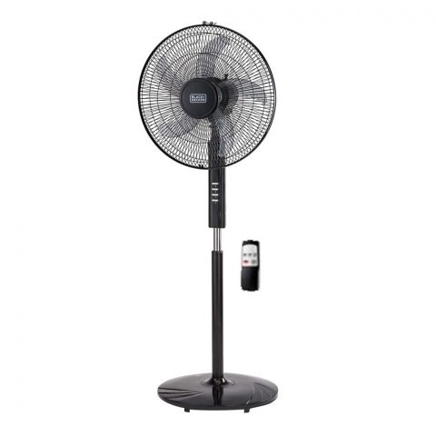 Black & Decker Pedestal Stand Fan With Remote Control, Black, 16 Inches, FS1620R