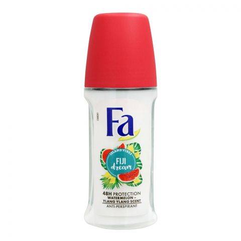 Fa 48H Protection Island Vibes Fiji Dream Watermelon Ylang Ylang Scent Roll-On Deodorant, For Women, 50ml