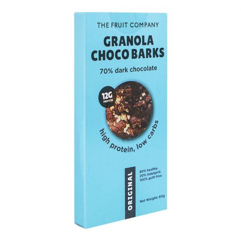 The Fruit Company Granola Choco Barks 70% Dark Chocolate, 60g