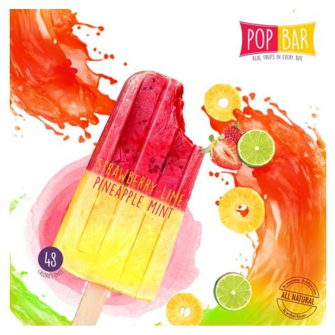 Wholesome Foods Pop Bar Strawberry Lime Pineapple Mint Ice Cream, 80g