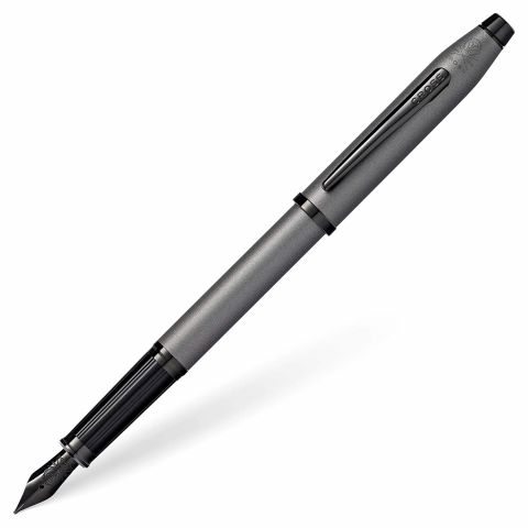 Cross Century II Gunmetal Gray Fountain Pen With Medium Nib Plated With Polished Black PVD, AT0086-115