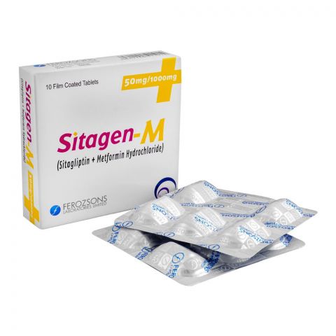 Ferozsons Laboratories Sitagen-M Tablet, 50mg/1000mg, 10-Pack