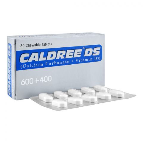 High-Q Pharmaceuticals Caldree DS 600 + 400 Chewable Tablet, 30-Pack